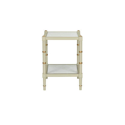 Conner Natural Caned Shelf Rectangular End Table