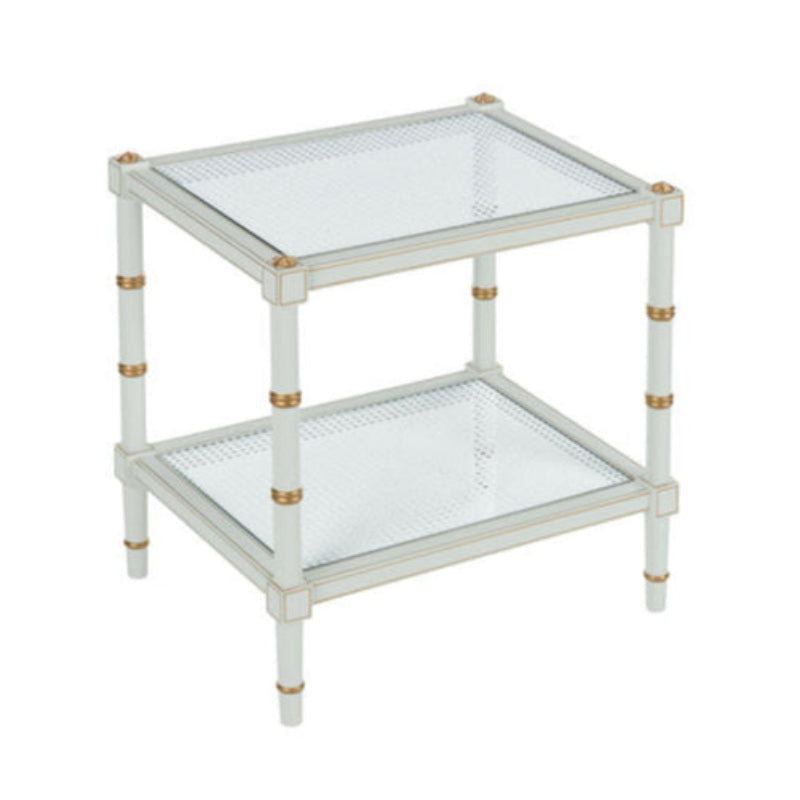 Conner Natural Caned Shelf Rectangular End Table