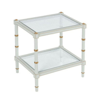 Conner Natural Caned Shelf Rectangular End Table