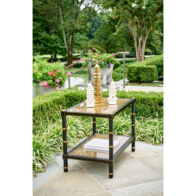 Chelsea House Conner Poplar Caned Panel Cocktail Table