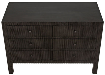 Conrad Wood Black Dresser With 6 Drawers-Dressers-Noir-Sideboards and Things