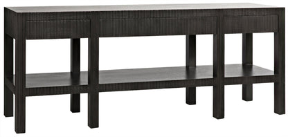 Conrad Wood Black Rectangle Console Table-Console Tables-Noir-Sideboards and Things