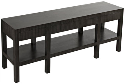 Conrad Wood Black Rectangle Console Table-Console Tables-Noir-Sideboards and Things