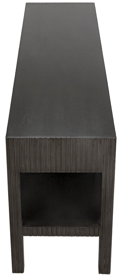 Conrad Wood Black Rectangle Console Table-Console Tables-Noir-Sideboards and Things