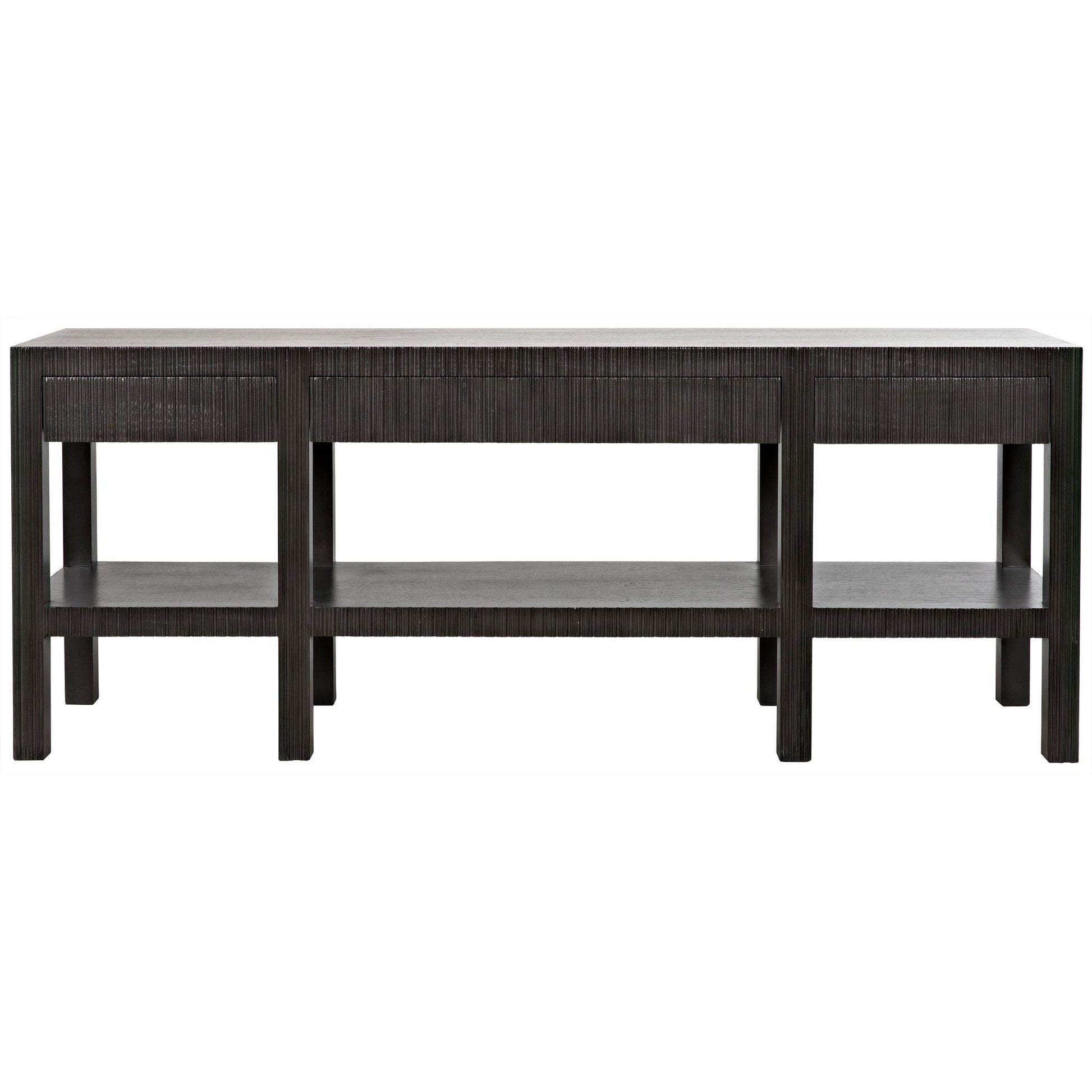 Conrad Wood Black Rectangle Console Table-Console Tables-Noir-Sideboards and Things