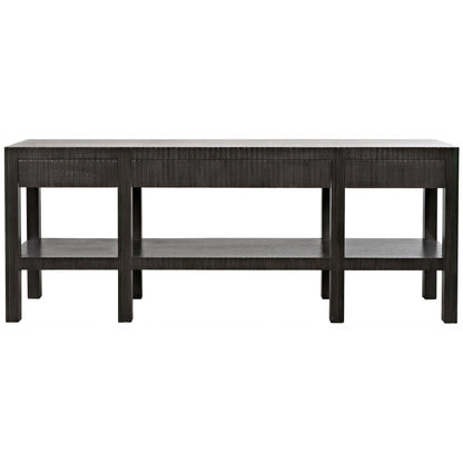 Conrad Wood Black Rectangle Console Table-Console Tables-Noir-Sideboards and Things