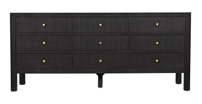 Conrad Wood Dresser With 9 Drawers-Dressers-Noir-Sideboards and Things