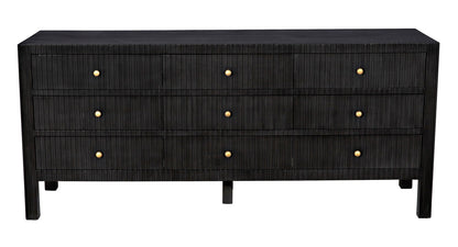 Conrad Wood Dresser With 9 Drawers-Dressers-Noir-Sideboards and Things