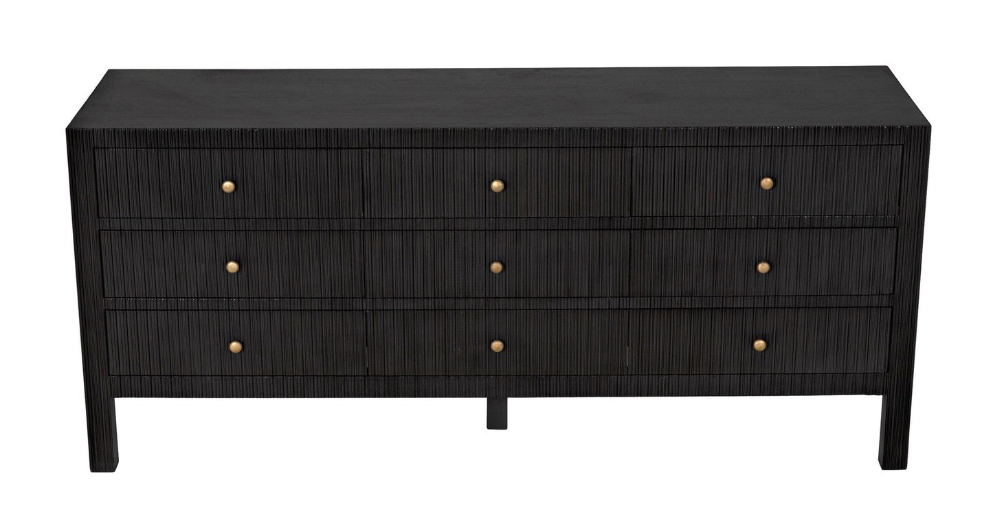 Conrad Wood Dresser With 9 Drawers-Dressers-Noir-Sideboards and Things