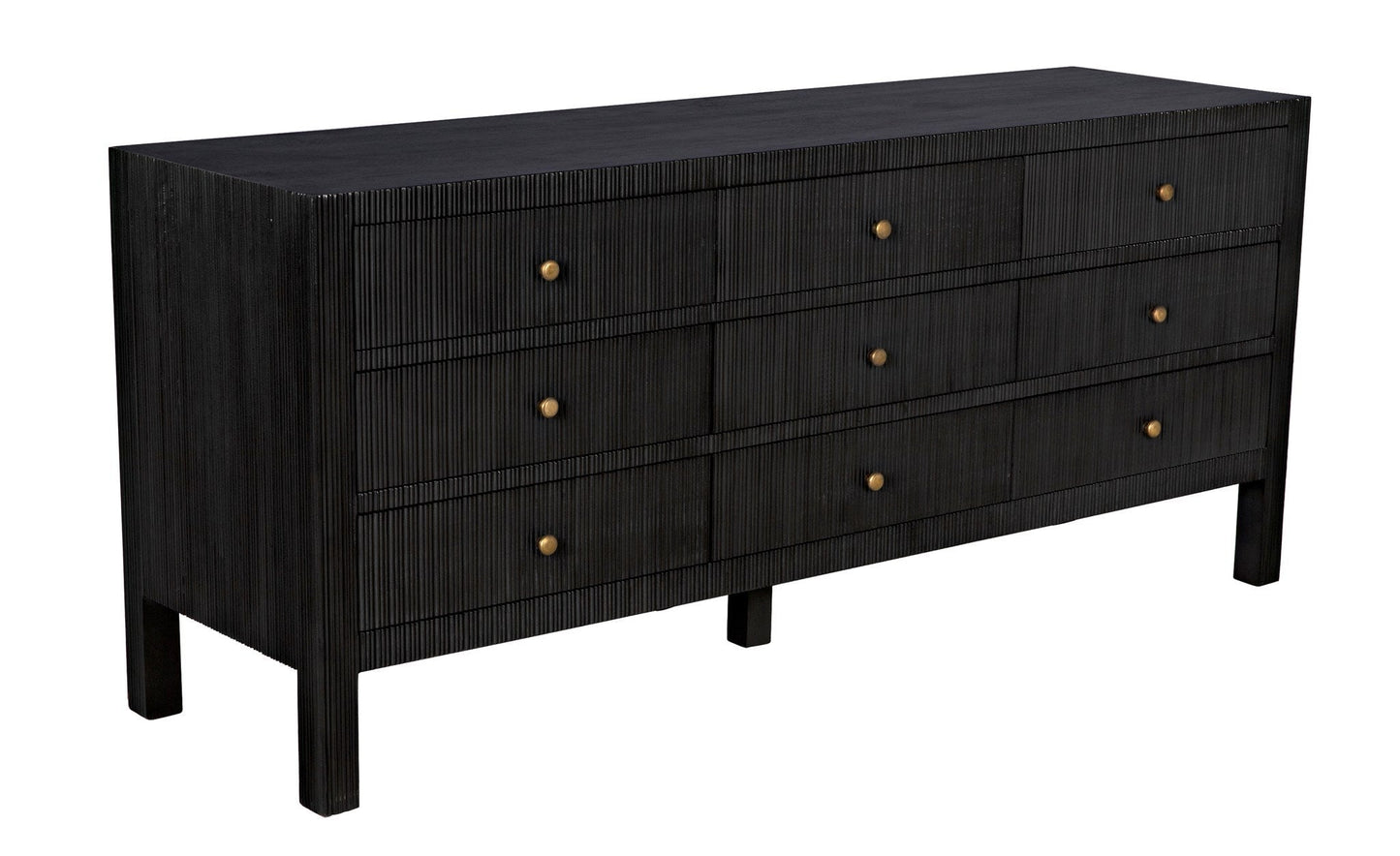 Conrad Wood Dresser With 9 Drawers-Dressers-Noir-Sideboards and Things