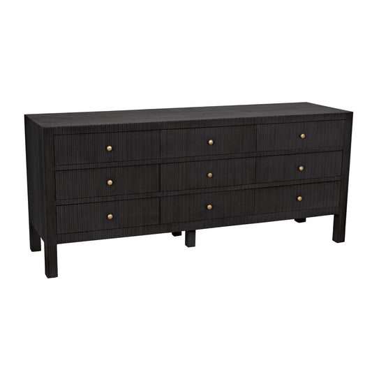 Conrad Wood Dresser With 9 Drawers-Dressers-Noir-Sideboards and Things