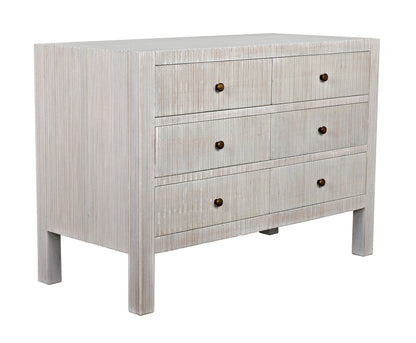 Conrad Wood White Dresser With 6 Drawers-Dressers-Noir-Sideboards and Things