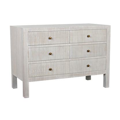 Conrad Wood White Dresser With 6 Drawers-Dressers-Noir-Sideboards and Things