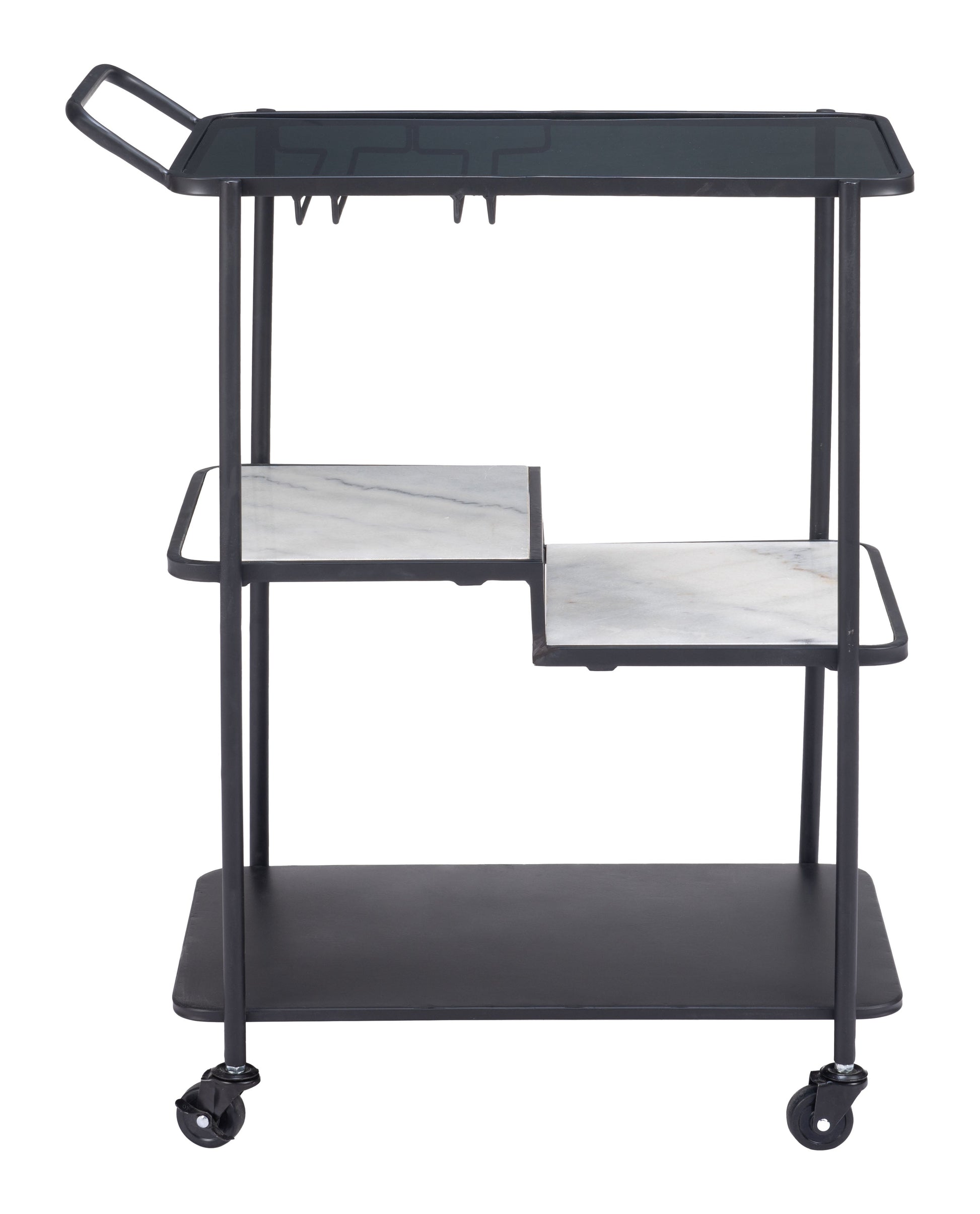 Constanza Bar Cart Black-Home Bar Carts-Zuo Modern-LOOMLAN