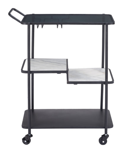 Constanza Bar Cart Black-Home Bar Carts-Zuo Modern-LOOMLAN