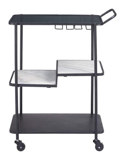 Constanza Bar Cart Black-Home Bar Carts-Zuo Modern-LOOMLAN