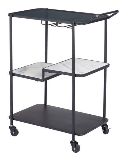 Constanza Bar Cart Black-Home Bar Carts-Zuo Modern-LOOMLAN