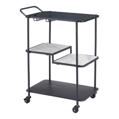 Constanza Bar Cart Black-Home Bar Carts-Zuo Modern-LOOMLAN