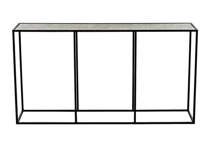 Convention Black Steel Sofa Table With Antique Glass-Side Tables-Noir-Sideboards and Things