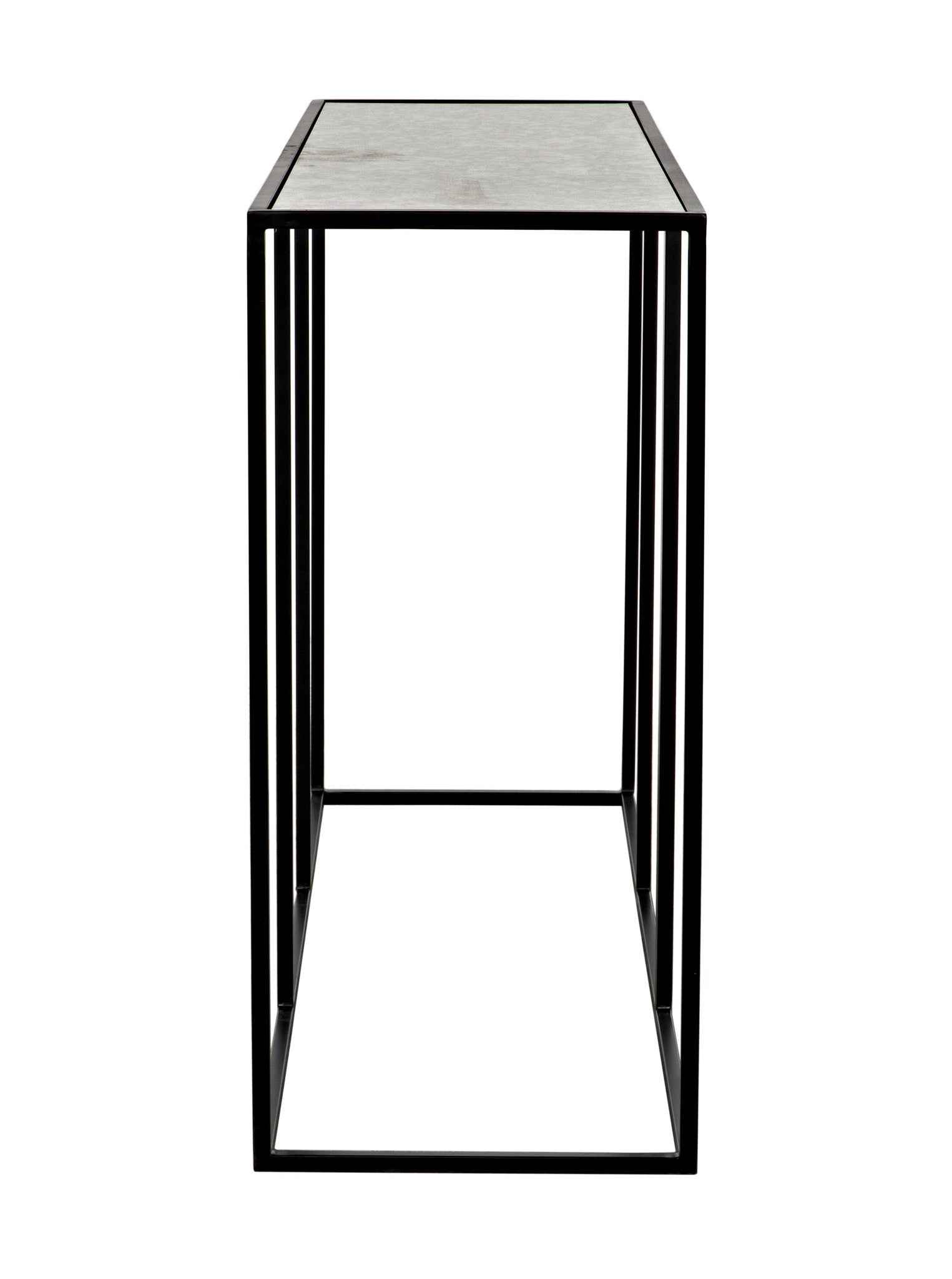 Convention Black Steel Sofa Table With Antique Glass-Side Tables-Noir-Sideboards and Things