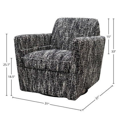 LH Home Cooper Leather Swivel Club Chair