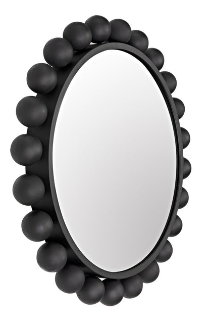 Cooper Black Steel Round Mirror-Wall Mirrors-Noir-Sideboards and Things