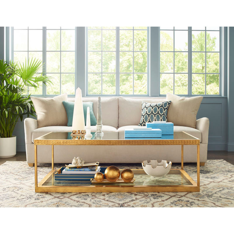 Chelsea House Copas Mirrored Top Rectangular Cocktail Table