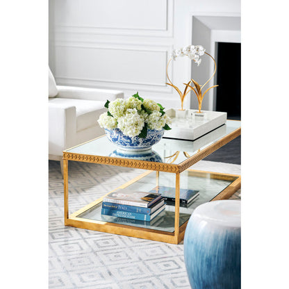 Chelsea House Copas Mirrored Top Rectangular Cocktail Table