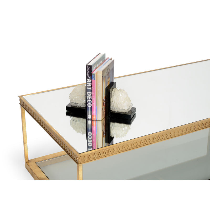 Chelsea House Copas Mirrored Top Rectangular Cocktail Table