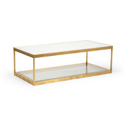 Chelsea House Copas Mirrored Top Rectangular Cocktail Table