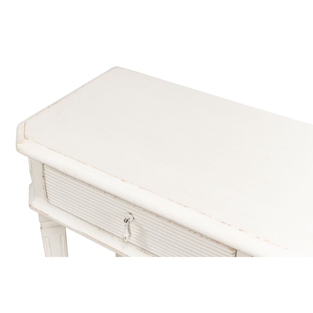 Cora Console Table With Drawers Antique White-Console Tables-Sarreid-LOOMLAN