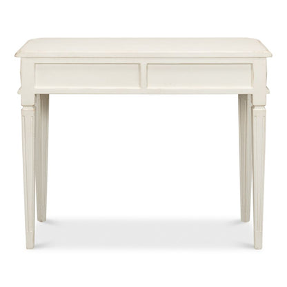 Cora Console Table With Drawers Antique White-Console Tables-Sarreid-LOOMLAN