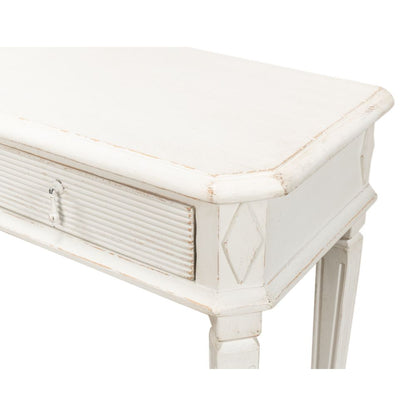 Cora Console Table With Drawers Antique White-Console Tables-Sarreid-LOOMLAN