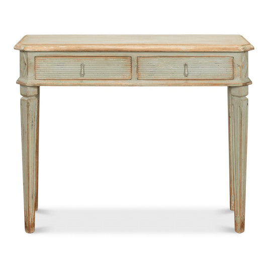 Cora Console Table With Drawers Sage-Console Tables-Sarreid-LOOMLAN