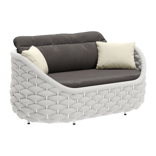 Coral Reef Loveseat Gray-Outdoor Sofas & Loveseats-Zuo Modern-LOOMLAN