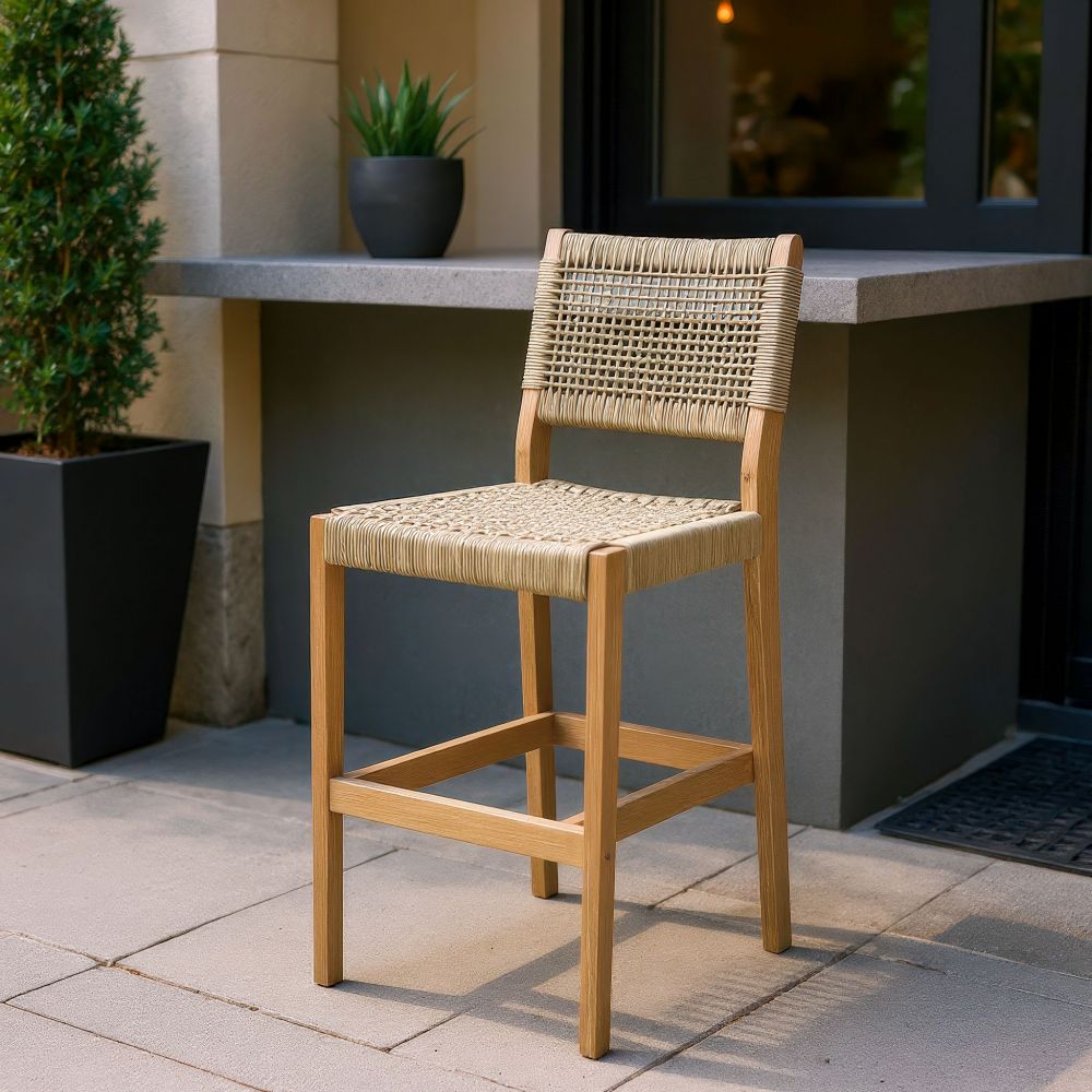 Zuo Modern Corde Olefin Fabric Outdoor Barstool
