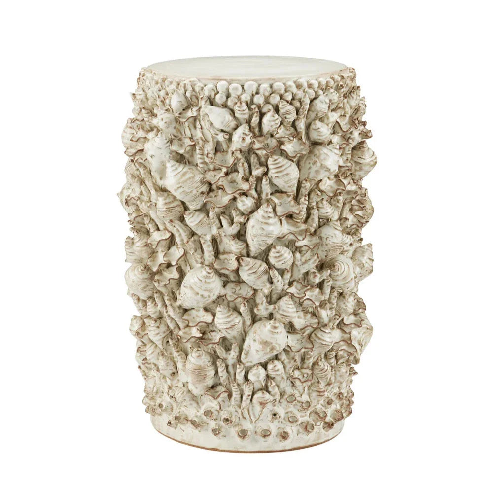 Corfu Coastal Ceramic Ivory Accent Table