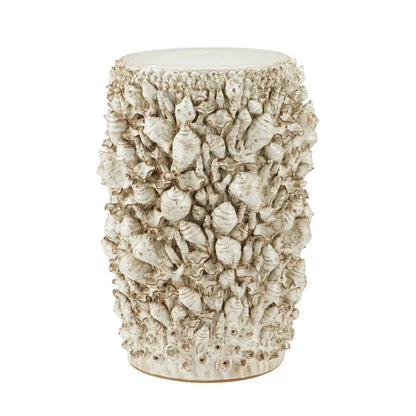 Corfu Coastal Ceramic Ivory Accent Table