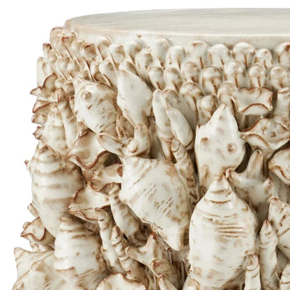 Corfu Coastal Ceramic Ivory Accent Table