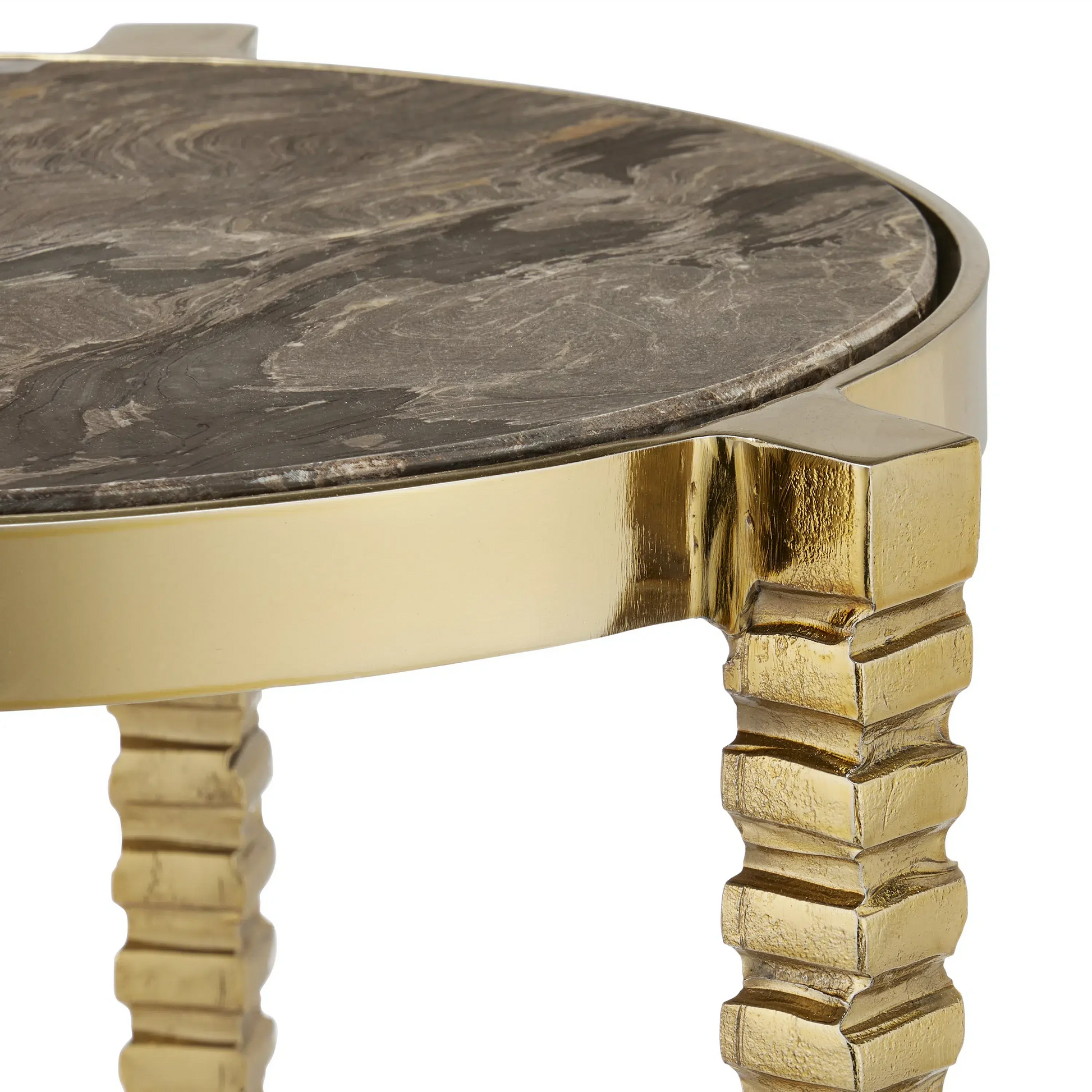 Corrado Cappuccino Marble Accent Table-Side Tables-Currey & Co-Sideboards and Things