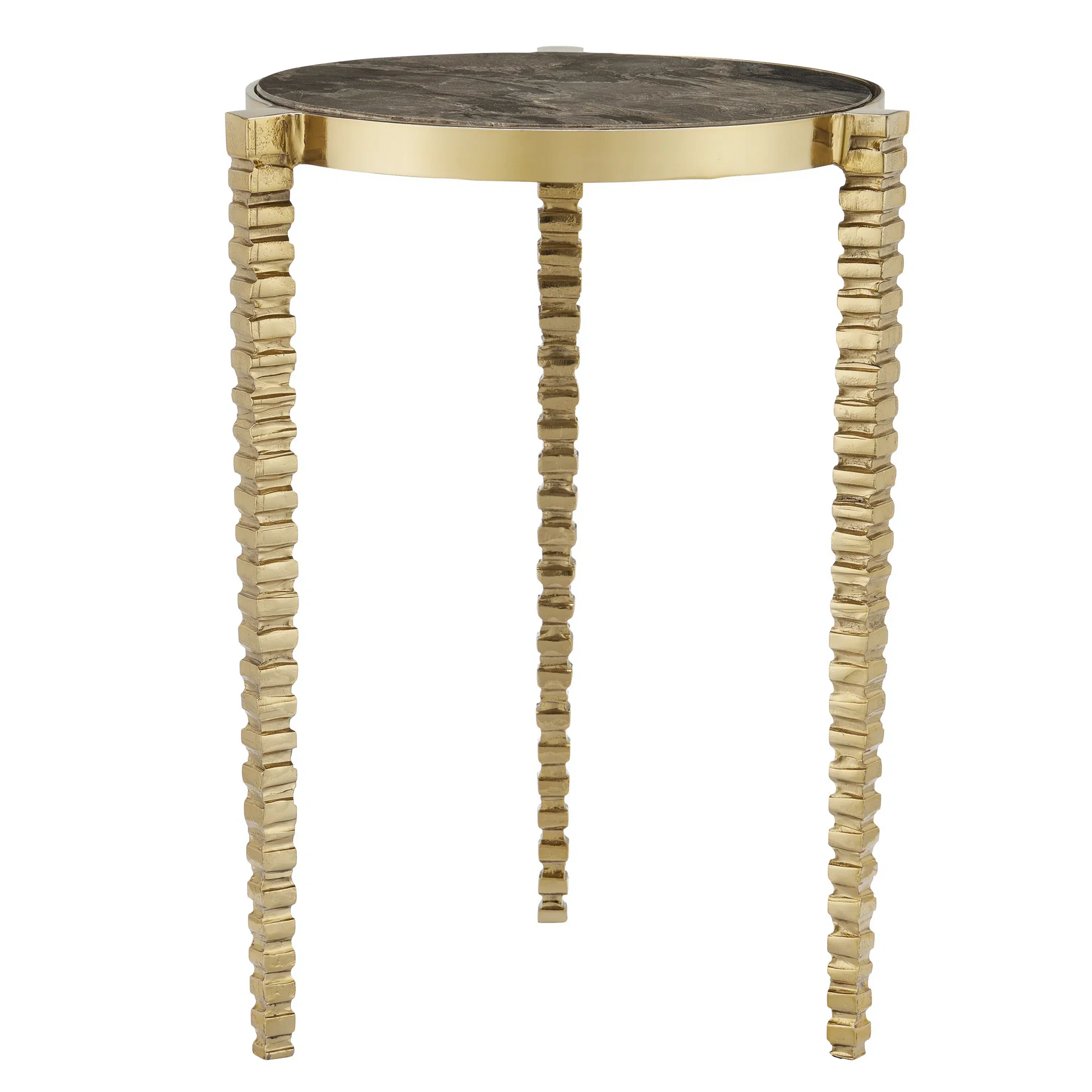 Corrado Cappuccino Marble Accent Table-Side Tables-Currey & Co-Sideboards and Things