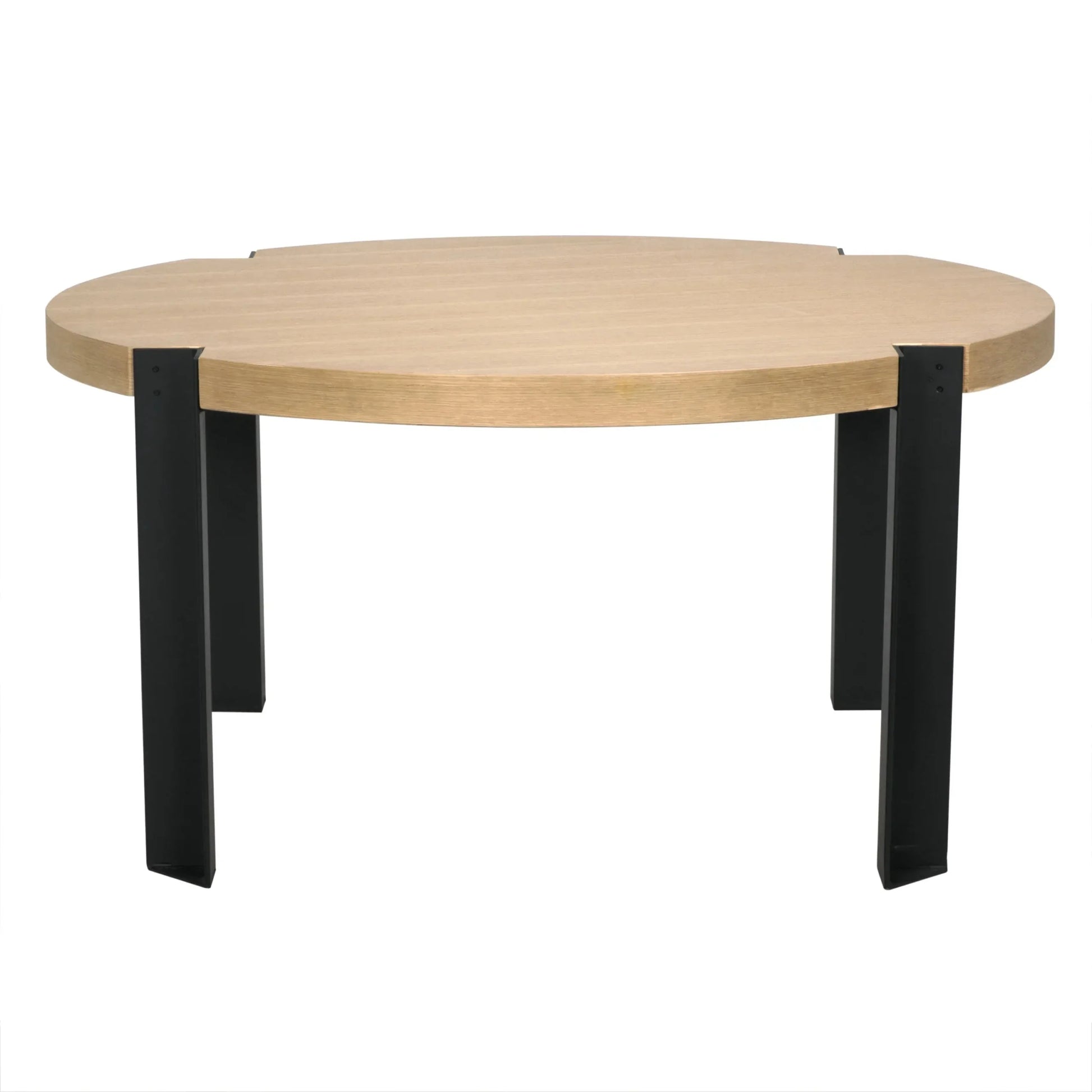 Corso Wood and Steel Round Dining Table-Dining Tables-Noir-Sideboards and Things