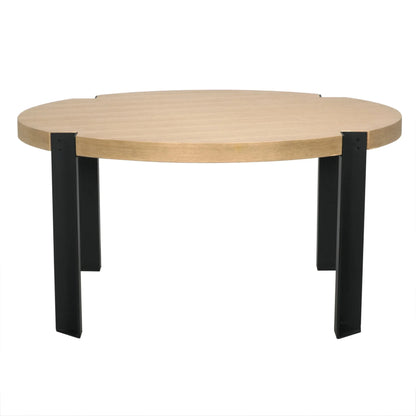 Corso Wood and Steel Round Dining Table-Dining Tables-Noir-Sideboards and Things