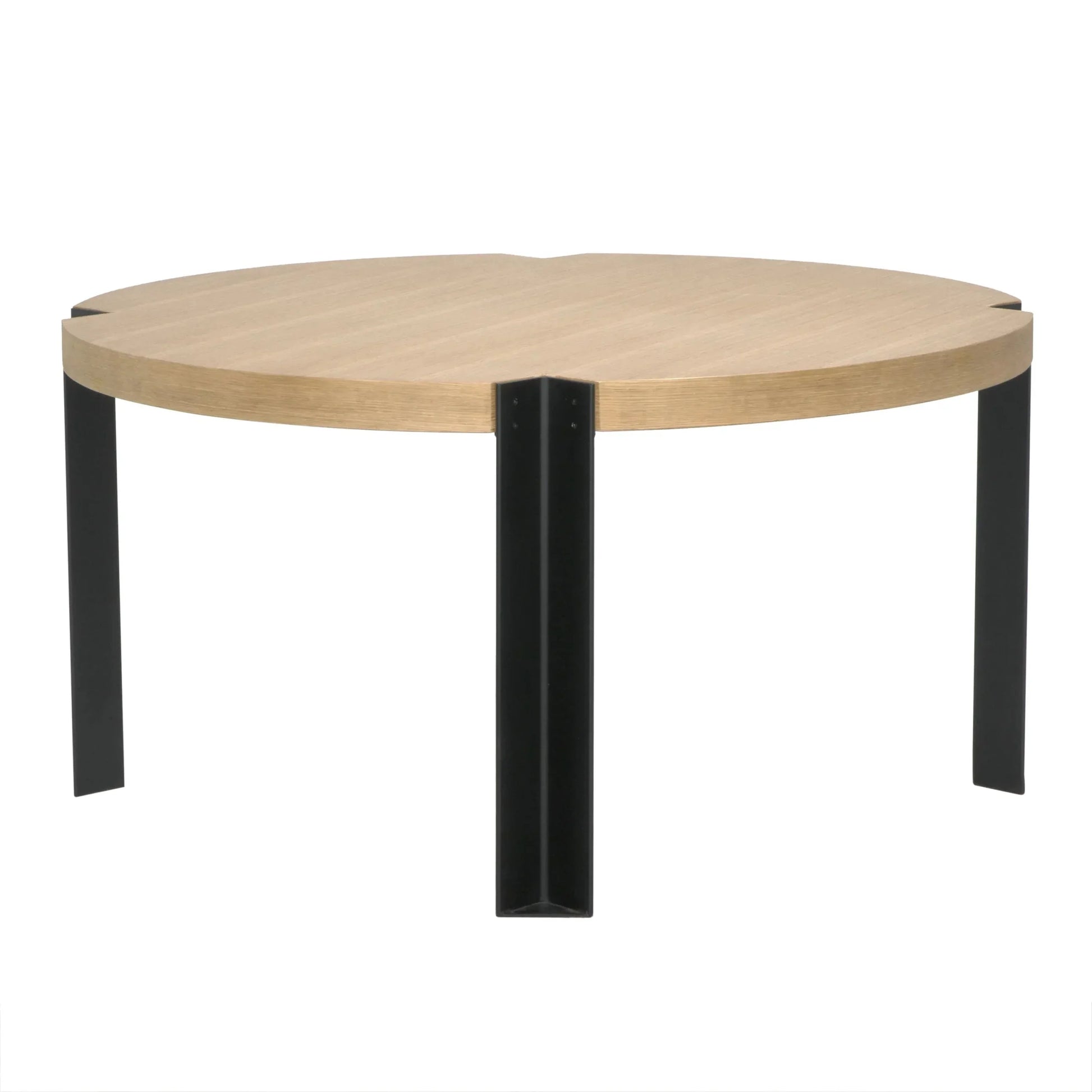 Corso Wood and Steel Round Dining Table-Dining Tables-Noir-Sideboards and Things