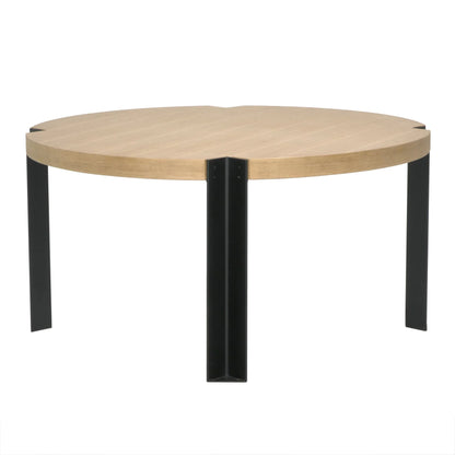 Corso Wood and Steel Round Dining Table-Dining Tables-Noir-Sideboards and Things