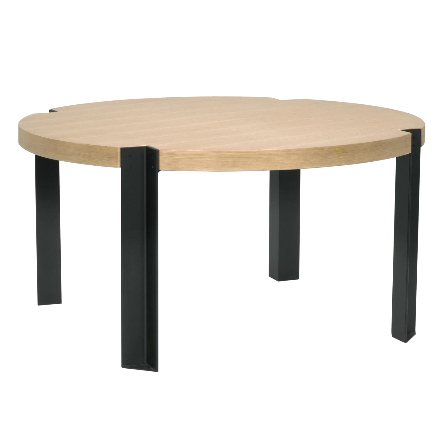 Corso Wood and Steel Round Dining Table-Dining Tables-Noir-Sideboards and Things