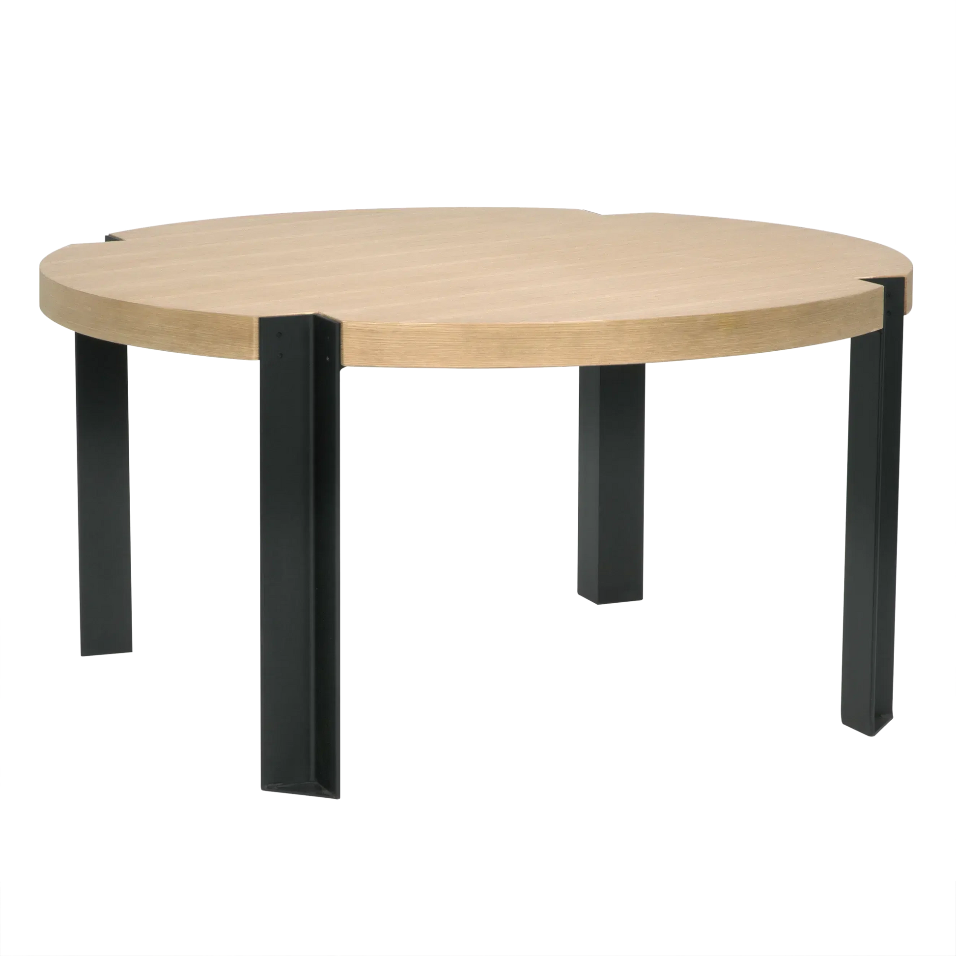 Corso Wood and Steel Round Dining Table-Dining Tables-Noir-Sideboards and Things