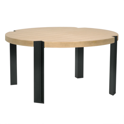 Corso Wood and Steel Round Dining Table-Dining Tables-Noir-Sideboards and Things