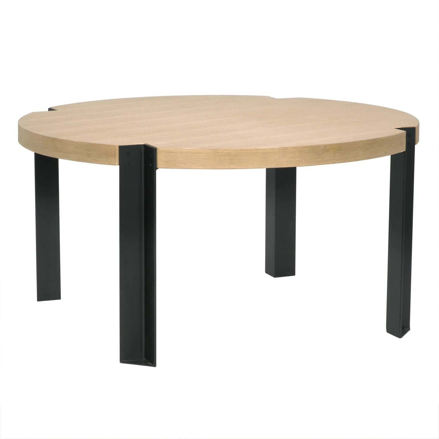 Corso Wood and Steel Round Dining Table-Dining Tables-Noir-Sideboards and Things