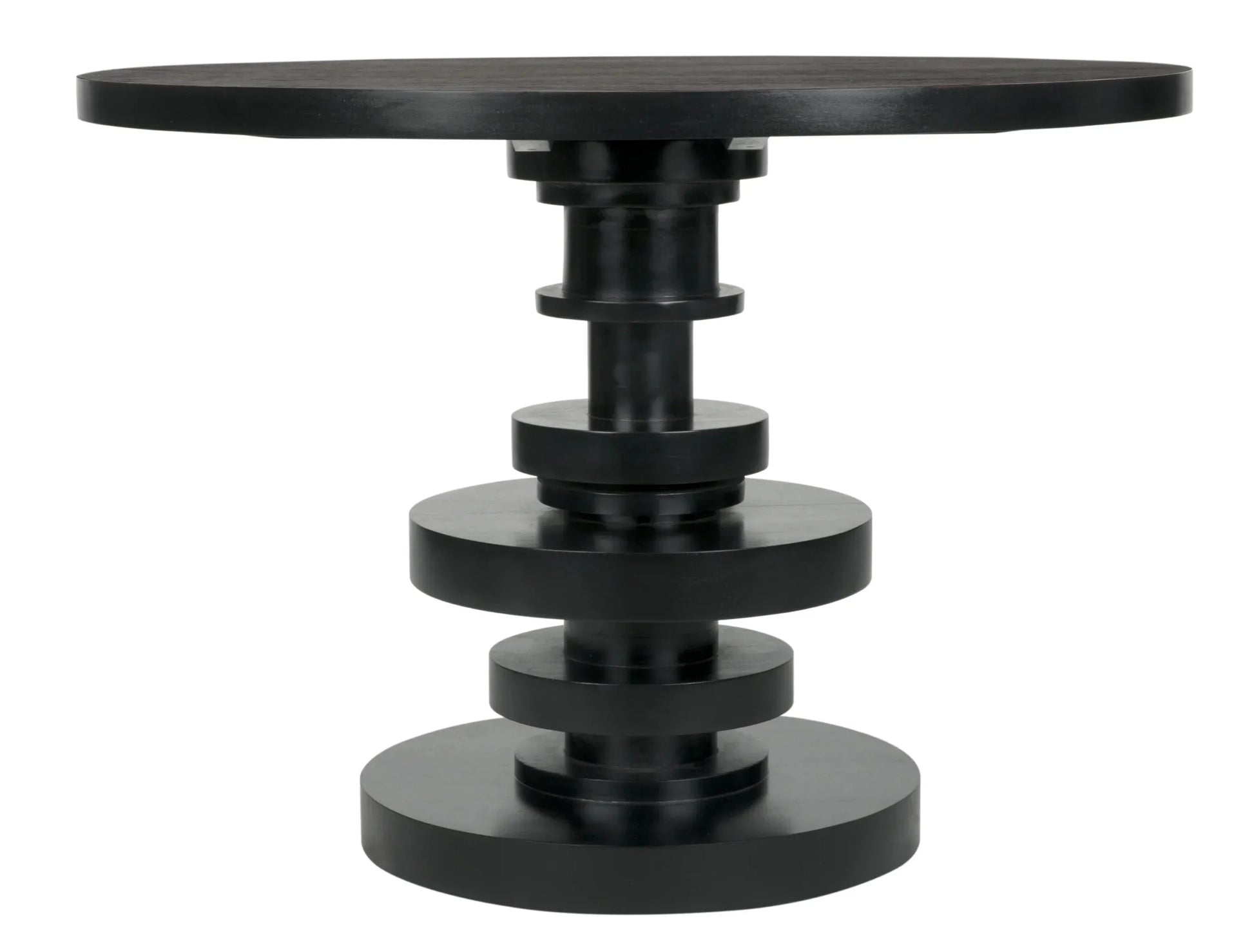 Corum Wood Black Round Dining Table-Dining Tables-Noir-Sideboards and Things